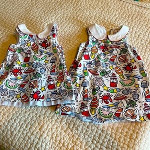 Classic prep matching little girls dresses